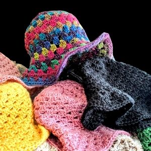 Multi-Color Colorful Crochet Bucket Hat Crochet by me (Gwen B)